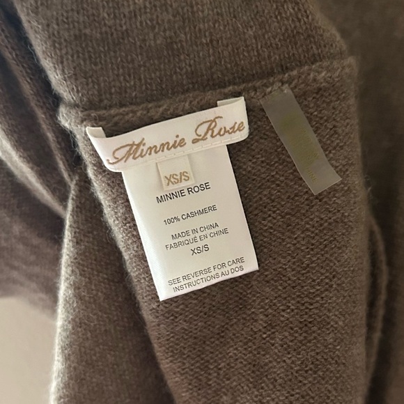 Minnie Rose 100% Cashmere Luxurious Twist Front Ruana Sweater Drapey Slouch XS/S - Picture 6 of 7